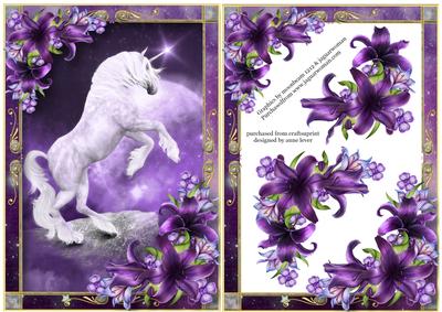 Rearing Unicorn & Dark Shadows Lilies