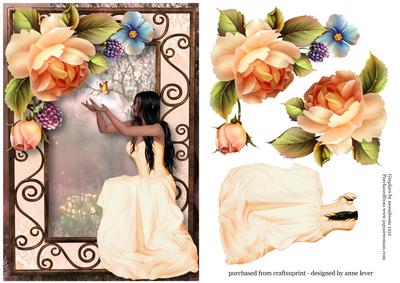 Beauty in Peach Dress & Peach English Roses