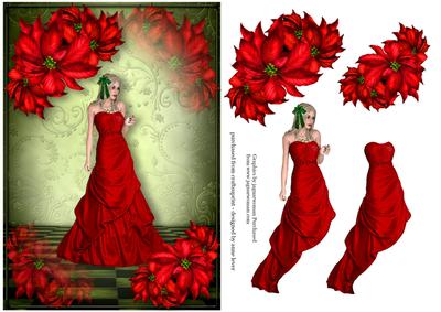 Red Poinsettias Ballgown Beaury