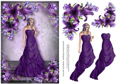 Purple Lilies Ballgown Beauty