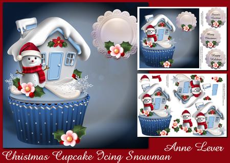 Christmas Cupcake Icing Snowman Mini Kit