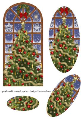 Christmas Tree at an Arched Window Dl Pyramid