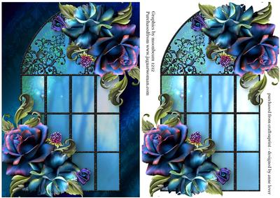 Enchanted Blue Roses Window