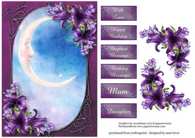 Moon Mirror with Beautiful Lilies