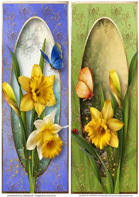 2 Spring Daffodil Large Dl Toppers
