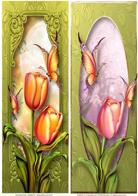 2 Spring Tulips Large Dl Toppers