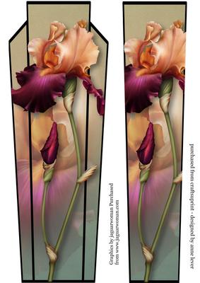 Art Deco Large Dl Topper - Bearded Iris