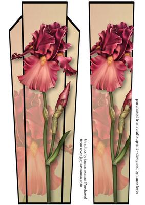 Art Deco Large Dl Topper - Pink Bearded Iris