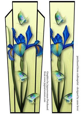 Art Deco Large Dl Topper - Blue Dutch Iris