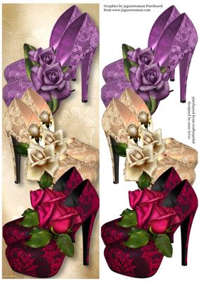 Large Dl Fabulous Diva Shoes & Roses