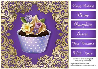 Golden Swirl Floral Cupcake