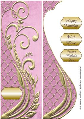 Purple & Gold Swirl Large Dl