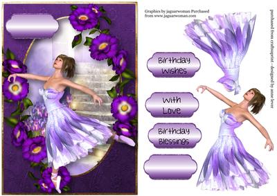 Beautiful Ballerina & Purple Rambling Roses