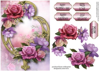 Gorgeous Belle Roses & Golden Frame