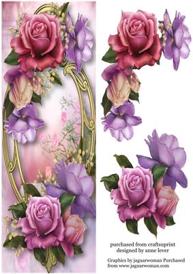 Large Dl Belle Roses & Golden Frame