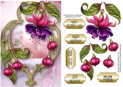 Fabulous Fuschias & Golden Frame