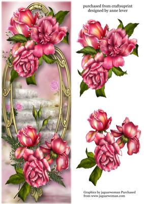 Large Dl Glory Roses & Golden Frame