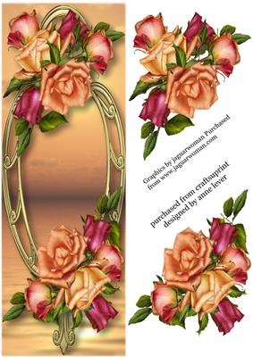 Large Dl Joy Roses & Golden Frame