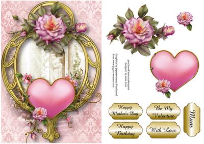 Hearts and Flowers - a Rose Pink