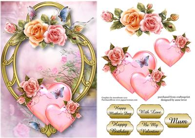 Hearts and Flowers - Rosy Glow Roses