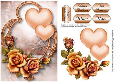 Hearts and Flowers - Copper Roses