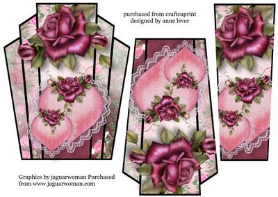 Art Deco Hearts & Flowers - Purple Roses