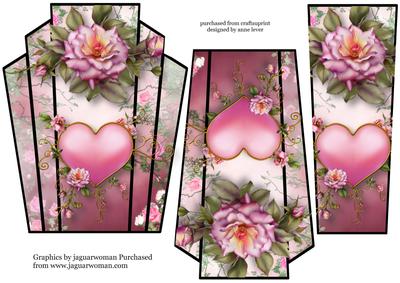 Art Deco Hearts & Flowers - Vintage Rose
