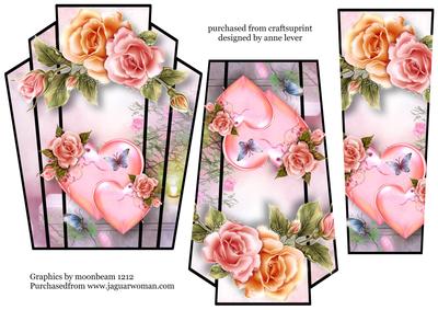 Art Deco Hearts & Flowers - Rosy Glow Roses