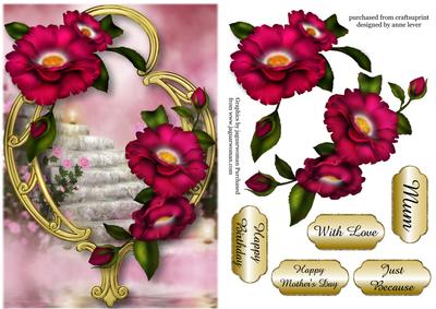 Rambling Roses & Golden Frame