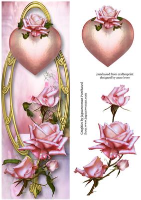 Large Dl Hearts & Flowers - Cameo Roses