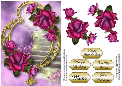 Twilight Roses & Golden Frame