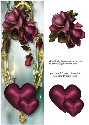 Large Dl Hearts & Flowers - Purple November Roses