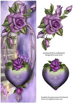 Large Dl Hearts & Flowers - Heritage Roses