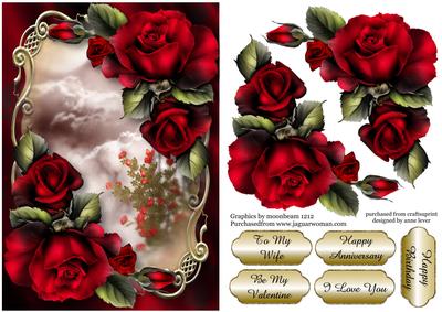 Gorgeous Red Roses Golden Scene
