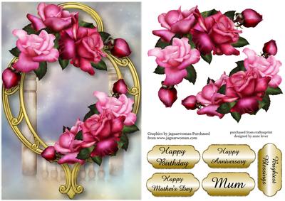 The Last Rose of August & Golden Frame