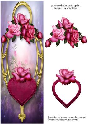 Large Dl Hearts & Flowers - the Last Rose of August