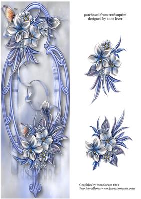 Large Dl Wynter Florals & Blue Frame