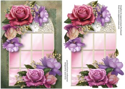 Enchanted Belle Roses Window + Extra Plaque