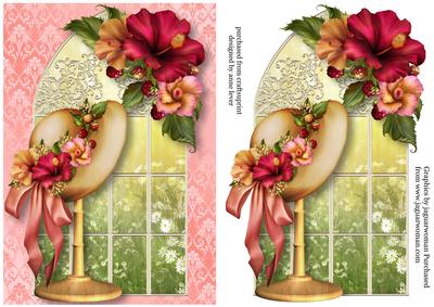 Hibiscus Bonnet at the Enchanted Window & Extra Plaque