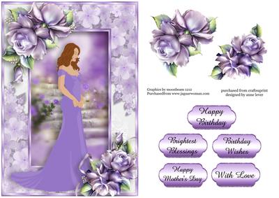 Elegant Beauty with Purple Porcelain Roses