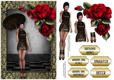 Asian Inspirations Red Rose
