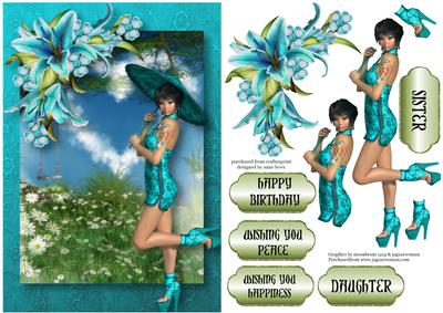Asian Inspirations Turquoise Lilies
