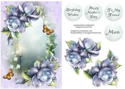 Soft Blue Porcelain Roses