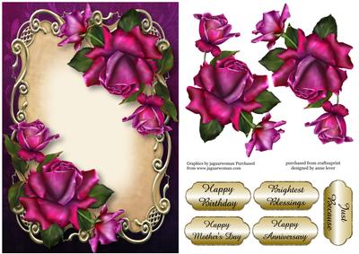 Twilight Roses Floral Plaque