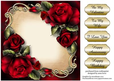 Gorgeous Red Roses Floral Plaque -square
