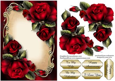 Gorgeous Red Roses Floral Plaque