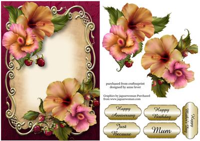 Pretty Hibiscus Flowers Floral Plaque