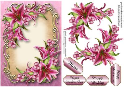Pink Stargazer Lilies Floral Plaque