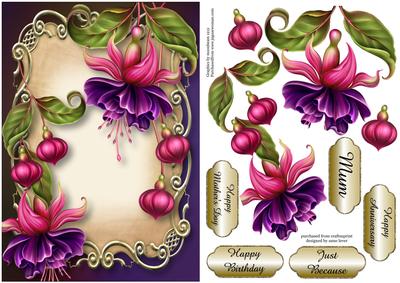 Fabulous Fuschias Floral Plaque
