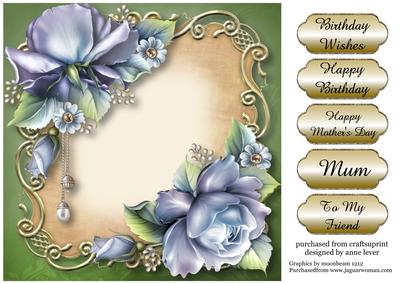 Pretty Porcelain Roses Floral Plaque - Square